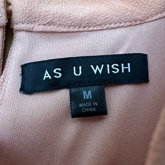 As U Wish Cold Shoulder Long Sleeve Dress Dusty Rose size M - Picture 4 of 8